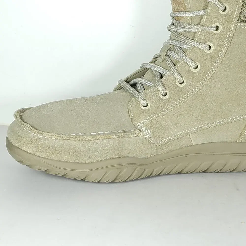 LEMS Telluride Men's US 12 Limestone Suede Faux Fur Collar Lace-up Winter Boots
